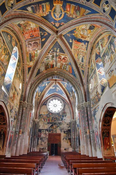 Interior Church Medieval Paintings Built Saint Catherin Galatina Historic City — Foto de Stock
