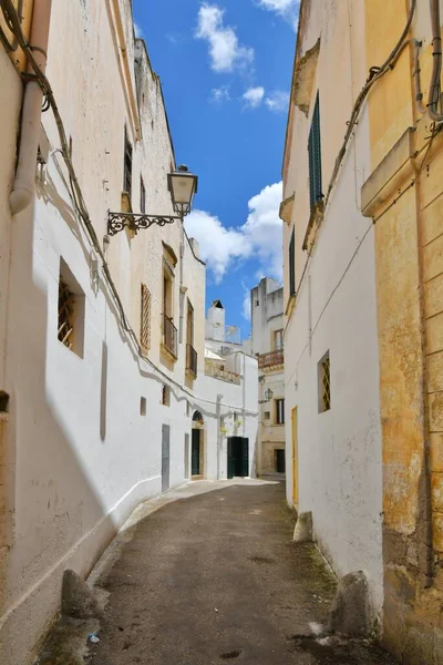 Narrow Street Old Houses Galatina Apulian Village Province Lecce Italy — Stok fotoğraf