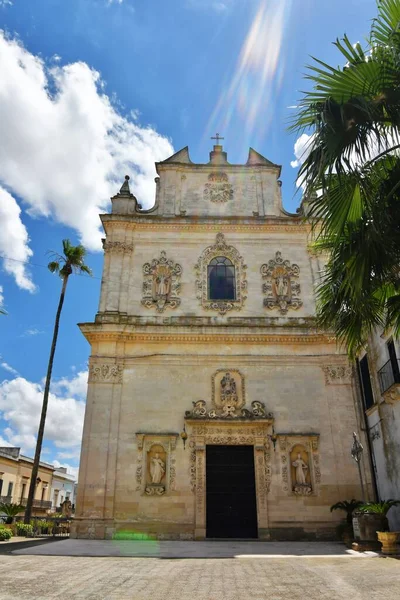 Facade Church Galatina Old Village Province Lecce Italy — Stock fotografie