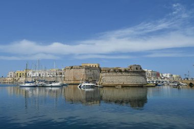 The castle on the port of the old town of Gallipoli, in the province of Lecce, Italy.