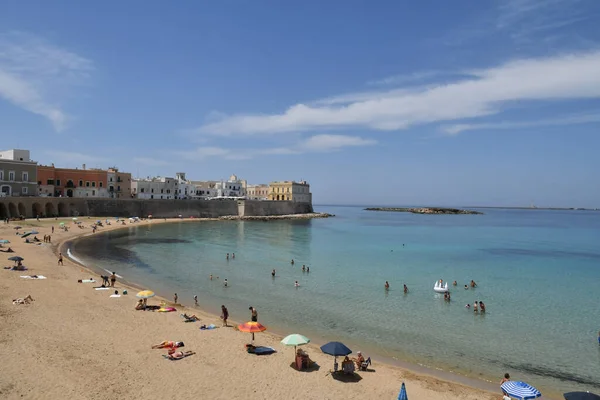 Beach Old Town Gallipoli Province Lecce Italy — 스톡 사진