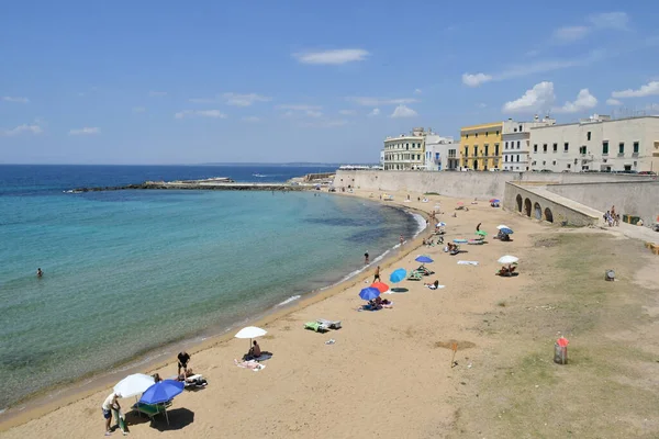 Beach Old Town Gallipoli Province Lecce Italy — Stock Photo, Image