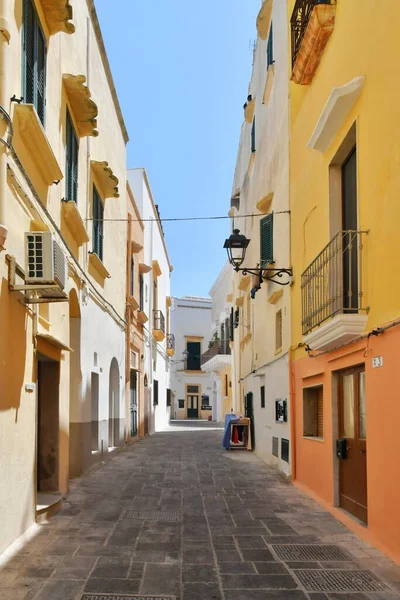 Narrow Street Old Houses Gallipoli Apulian Village Province Lecce Italy — Foto de Stock