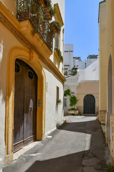 Narrow Street Old Houses Gallipoli Apulian Village Province Lecce Italy — Stok fotoğraf