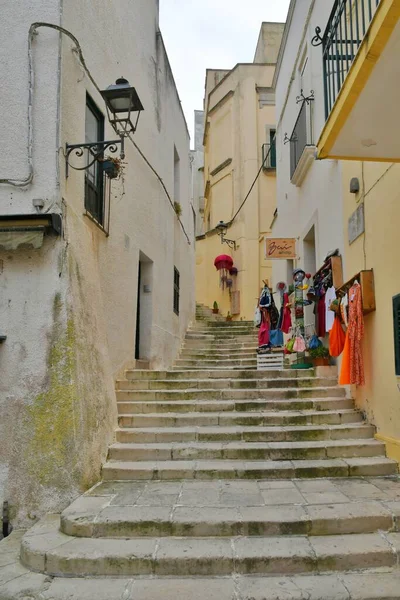 Narrow Street Old Houses Historic Center Otranto Town Puglia Italy — Stock Fotó