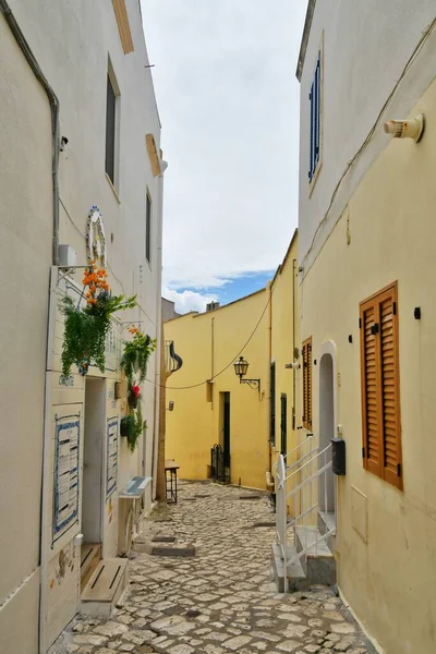 Narrow Street Old Houses Historic Center Otranto Town Puglia Italy — Stock fotografie