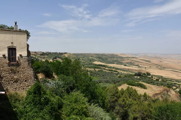 Panoramic View Countryside Form Village Irsina Basilicata Region Southern Italy — ストック写真