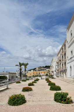The avenue of a street in Santa Cesarea Terme, an Apulian village in the province of Lecce in Italy.