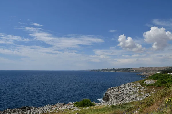 Panoramic View Coast Santa Cesarea Terme Apulian Village Province Lecce — Stockfoto