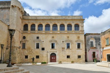 The town square in the historic center of Tricase, a medieval village in the Puglia region, Italy.