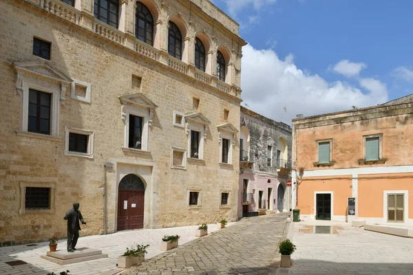 Town Square Historic Center Tricase Medieval Village Puglia Region Italy — Stok fotoğraf