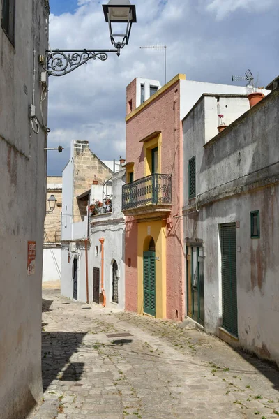 Narrow Street Old Houses Uggiano Medieval Town Puglia Region Italy — Stockfoto