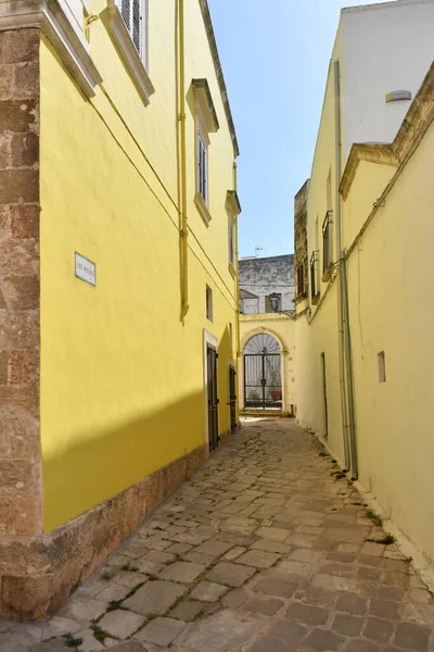 Narrow Street Old Houses Uggiano Medieval Town Puglia Region Italy — Stockfoto