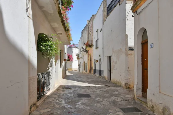 Street Historic Center Specchia Medieval Town Puglia Region Italy — Stockfoto