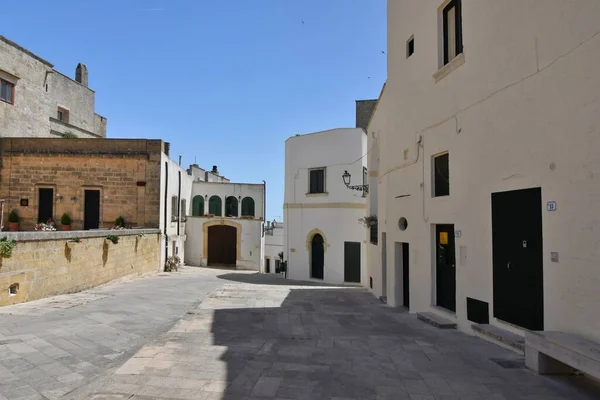 Town Square Specchia Medieval Village Puglia Region Italy — Fotografia de Stock