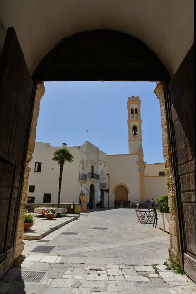 Town Square Specchia Medieval Village Puglia Region Italy — Stok fotoğraf