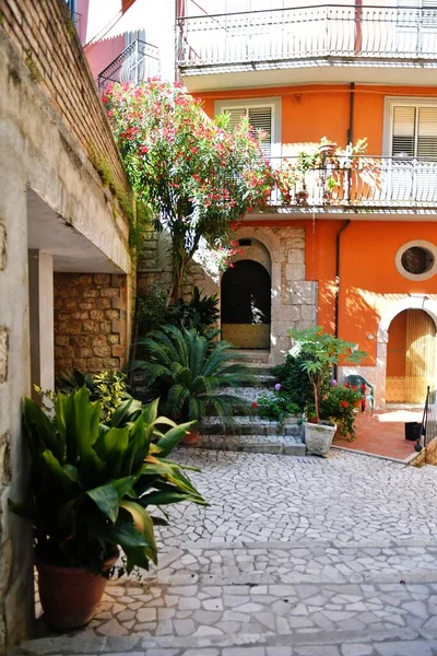 Narrow Street Old Houses Guardia Sanframondi Village Province Benevento Italy — Stock Photo, Image