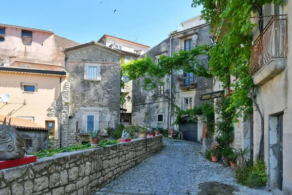 Narrow Street Old Houses Guardia Sanframondi Village Province Benevento Italy — ストック写真