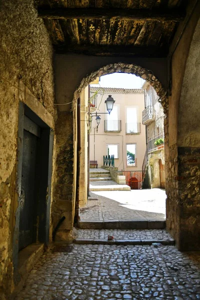 Narrow Street Old Houses Guardia Sanframondi Village Province Benevento Italy — Stock Fotó