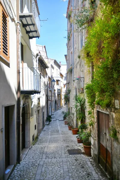Narrow Street Old Houses Guardia Sanframondi Village Province Benevento Italy — 图库照片