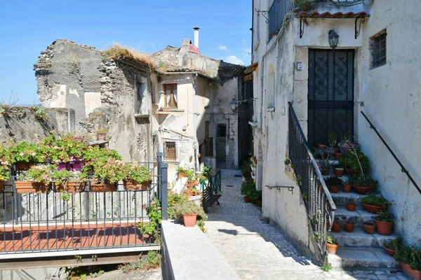 Narrow Street Old Houses Guardia Sanframondi Village Province Benevento Italy — Stock fotografie