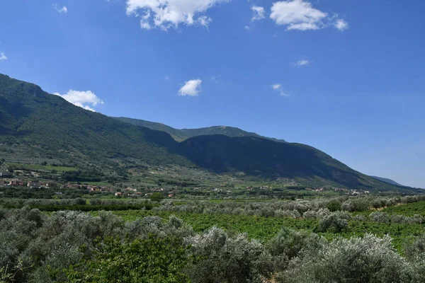 Panoramic View Countryside Guardia Sanframondi Village Province Benevento Italy — Foto Stock