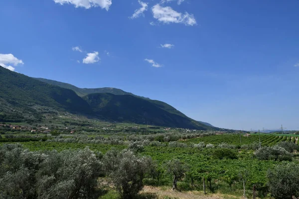 Panoramic View Countryside Guardia Sanframondi Village Province Benevento Italy — Stock Photo, Image