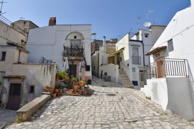 Panoramic view of Grottole, a village in the Basilicata region, Italy.
