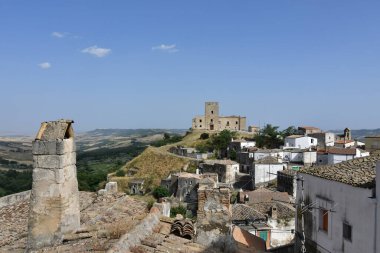 Panoramic view of Grottole, a village in the Basilicata region, Italy.