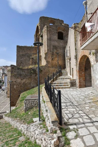 Narrow Street Old Houses Grottole Village Basilicata Region Italy — Fotografia de Stock