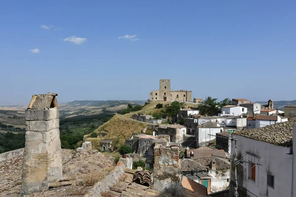 Panoramic view of Grottole, a village in the Basilicata region, Italy.