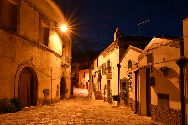 Night View Grottole Village Basilicata Region Italy — Stock Photo, Image