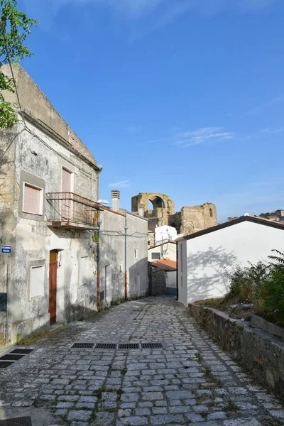 Narrow Street Old Houses Grottole Village Basilicata Region Italy — Zdjęcie stockowe