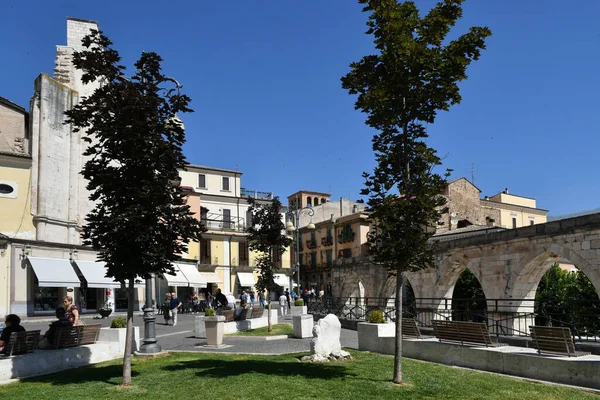 Square Sulmona Italian Village Abruzzo Region — Stock fotografie