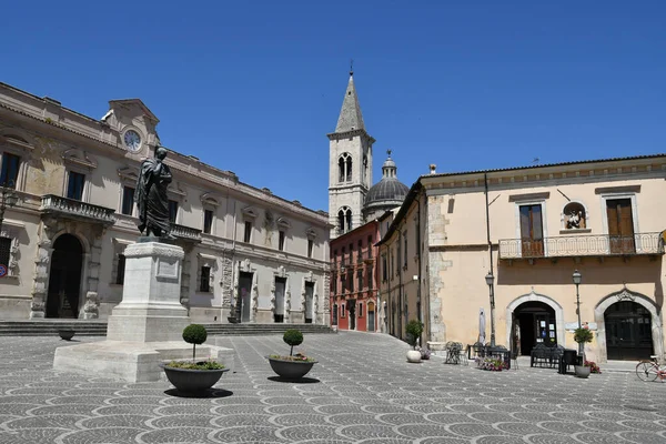 A square of Sulmona, an Italian village in the Abruzzo region.