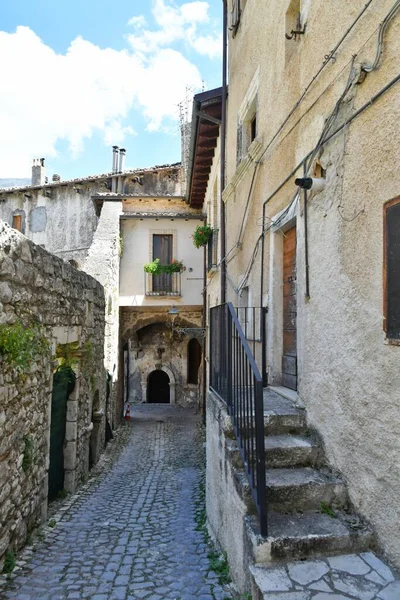 Narrow Street Old Stone Houses Campo Giove Medieval Village Abruzzo — Stock Fotó