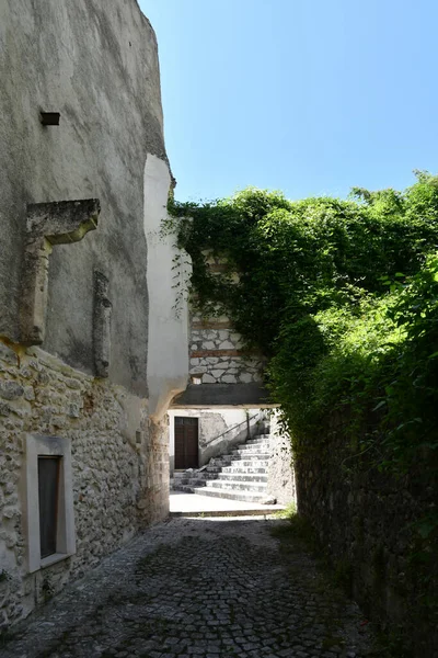 Street Old Stone Houses Campo Giove Medieval Village Abruzzo Region — Stockfoto