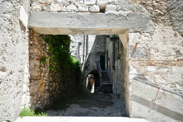 Street Old Stone Houses Campo Giove Medieval Village Abruzzo Region — Foto Stock