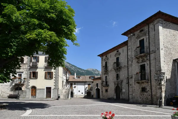 A square in between Campo di Giove, a medieval village in the Abruzzo region of Italy.