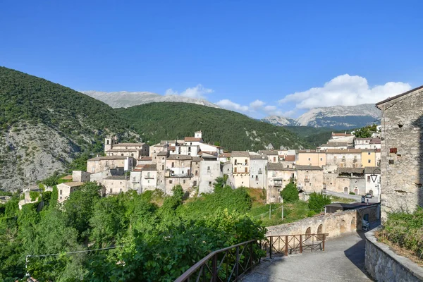 Panoramic View Cansano Medieval Village Abruzzo Region Italy — Fotografia de Stock