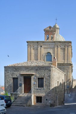 The front of the cathedral of Ferrandina, a rural village in the Basilicata region of Italy.