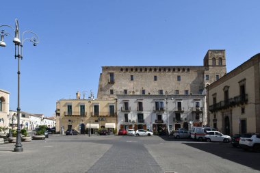 The town square of Ferrandina, a rural village in the Basilicata region, Italy.