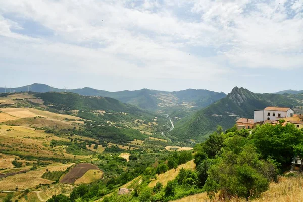Panoramic View Mountains Basilicata Province Potenza Italy — 图库照片