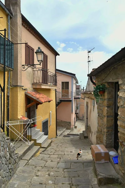 Narrow Street Old Houses Albano Lucania Village Basilicata Region Italy — Stock fotografie