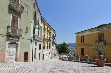 A narrow street in Trivento, a mountain village in the Molise region of Italy.