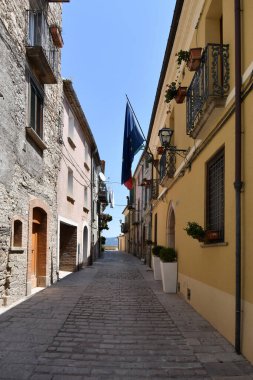 A narrow street in Trivento, a mountain village in the Molise region of Italy.