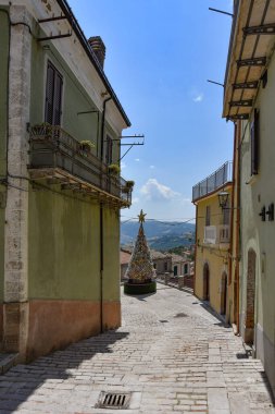 A narrow street in Trivento, a mountain village in the Molise region of Italy.