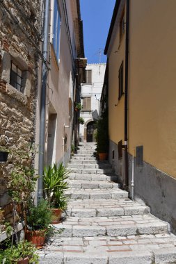 A narrow street in Trivento, a mountain village in the Molise region of Italy.
