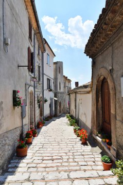 A narrow street in Trivento, a mountain village in the Molise region of Italy.
