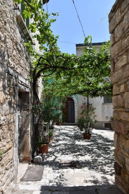 A narrow street in Trivento, a mountain village in the Molise region of Italy.
